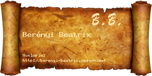 Berényi Beatrix névjegykártya