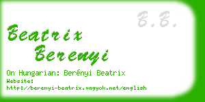 beatrix berenyi business card